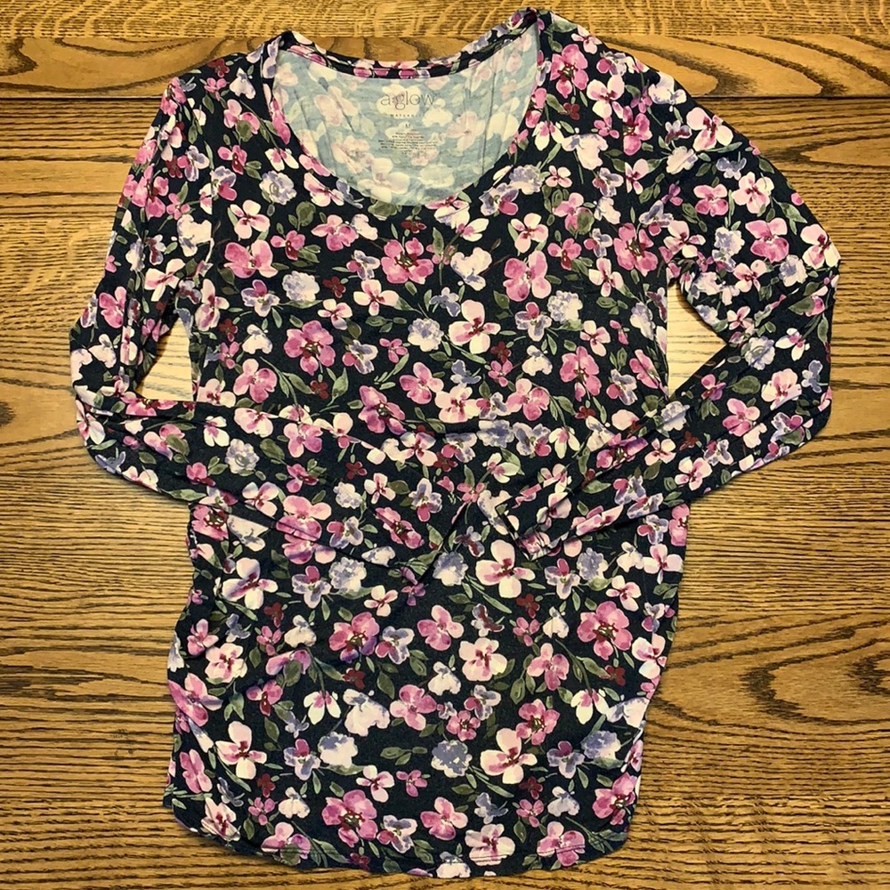 Floral long sleeve maternity top‎